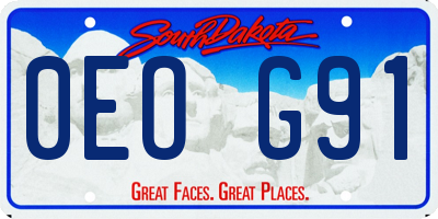 SD license plate 0EOG91