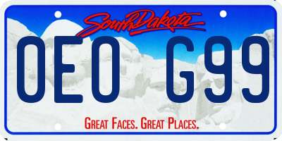 SD license plate 0EOG99