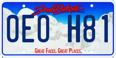 SD license plate 0EOH81