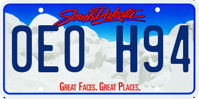SD license plate 0EOH94