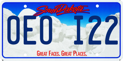 SD license plate 0EOI22