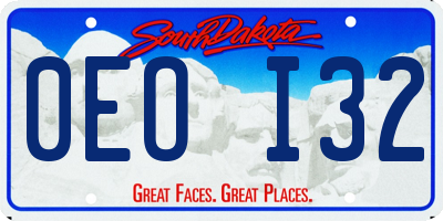 SD license plate 0EOI32