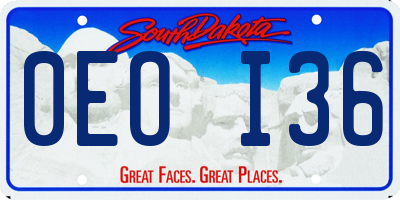 SD license plate 0EOI36
