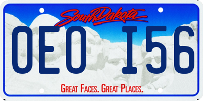 SD license plate 0EOI56