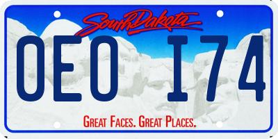 SD license plate 0EOI74
