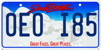 SD license plate 0EOI85