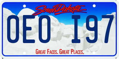 SD license plate 0EOI97