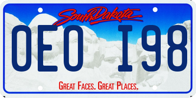 SD license plate 0EOI98