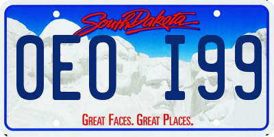 SD license plate 0EOI99