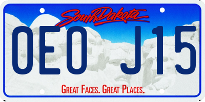 SD license plate 0EOJ15