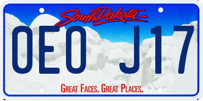 SD license plate 0EOJ17
