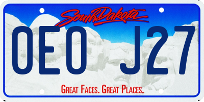 SD license plate 0EOJ27