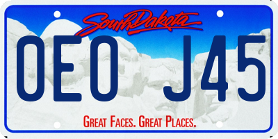 SD license plate 0EOJ45