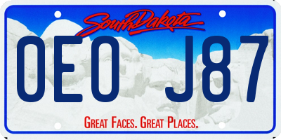 SD license plate 0EOJ87