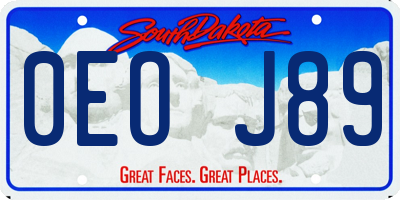 SD license plate 0EOJ89