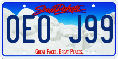 SD license plate 0EOJ99