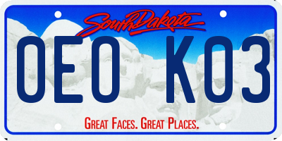 SD license plate 0EOK03