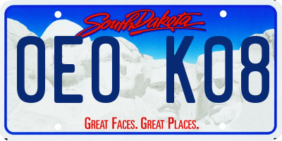 SD license plate 0EOK08