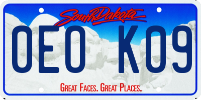 SD license plate 0EOK09