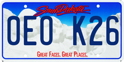 SD license plate 0EOK26