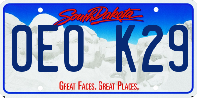 SD license plate 0EOK29