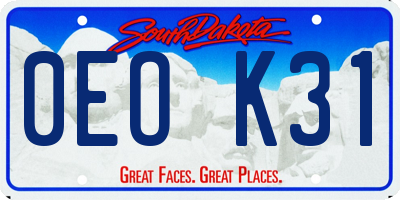 SD license plate 0EOK31