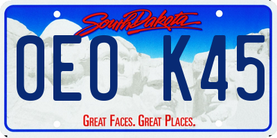 SD license plate 0EOK45