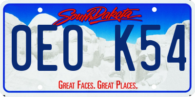 SD license plate 0EOK54