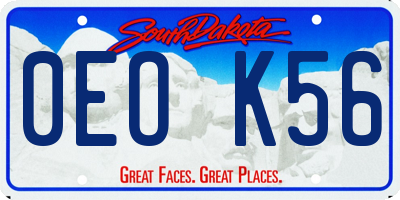 SD license plate 0EOK56