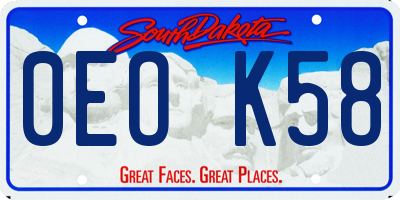 SD license plate 0EOK58