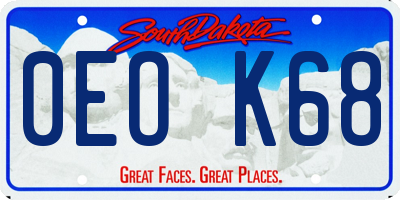 SD license plate 0EOK68
