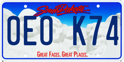 SD license plate 0EOK74