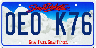 SD license plate 0EOK76