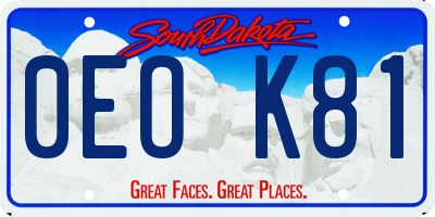 SD license plate 0EOK81