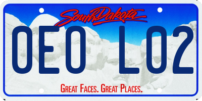 SD license plate 0EOL02