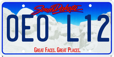 SD license plate 0EOL12