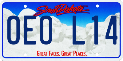 SD license plate 0EOL14