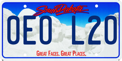 SD license plate 0EOL20