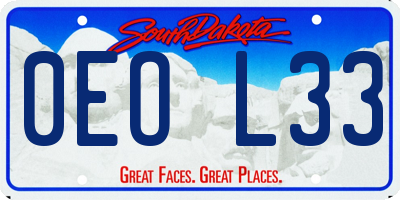 SD license plate 0EOL33