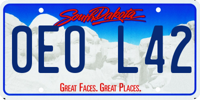 SD license plate 0EOL42