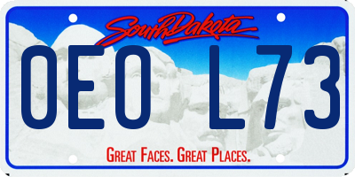 SD license plate 0EOL73