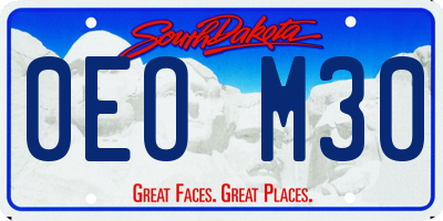 SD license plate 0EOM30