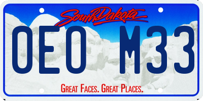 SD license plate 0EOM33