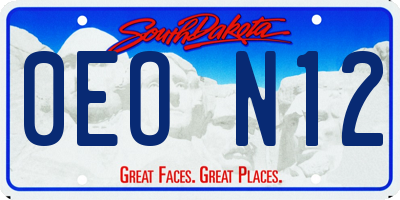 SD license plate 0EON12