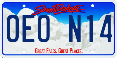 SD license plate 0EON14