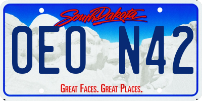 SD license plate 0EON42