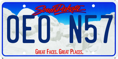 SD license plate 0EON57