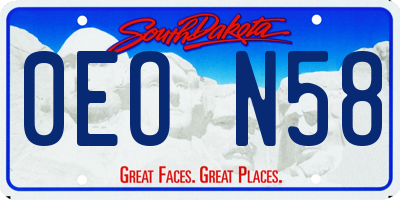 SD license plate 0EON58