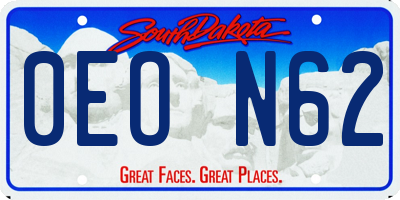 SD license plate 0EON62