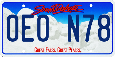 SD license plate 0EON78